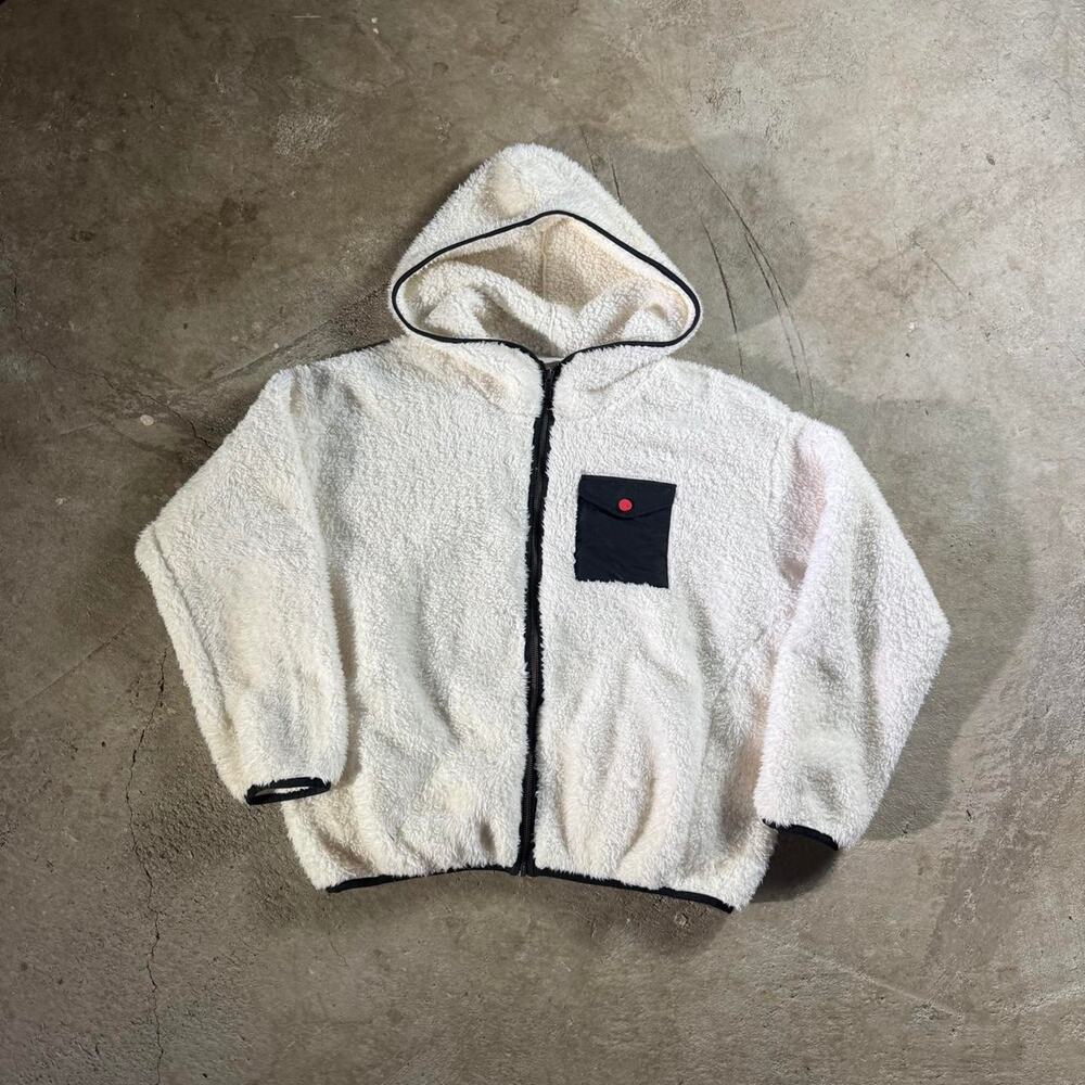 White UGG Zip Up Hooded Fleece Jacket
